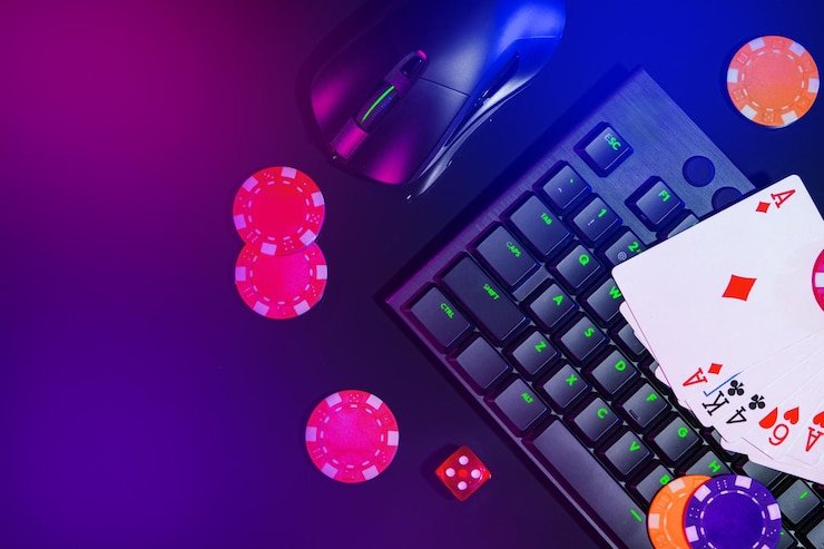 Tim pemain Valorant di panggung dengan peralatan gaming profesional